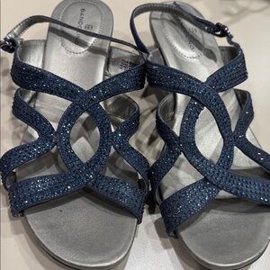 Bandolino Blue and Silver Sandals